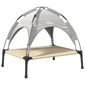 vidaXL Dog Bed 63 x 49.5 x 60 cm Steel Silver Grey