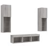 vidaXL 5 Piece TV Wall Units with LED Grey Sonoma Engineered Wood