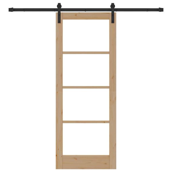 vidaXL Sliding Door ORKDAL Natural and Black 78 x 202 cm