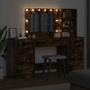 vidaXL Dressing Table with Drawer 3 pcs Smoked Oak Engineered Wood