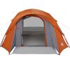 vidaXL Family Tent Cabin 6-Person Grey and Orange Waterproof
