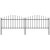vidaXL Garden Fence with Spear Top Steel 337x150 cm Black