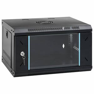 vidaXL Network Cabinet with Storage Black 53 x 45 x 30 cm Steel