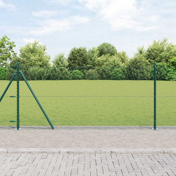 vidaXL Fence Post Green 50 x 1 m (13 mm mesh) Steel and PVC