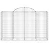 vidaXL Arched Gabion Baskets 30 pcs 200x50x120/140 cm Galvanised Iron