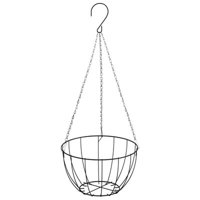 vidaXL Hanging Basket Brackets with Planters 4 pcs Black Steel