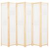 vidaXL 6-Panel Room Divider Cream 240x170x4 cm Fabric