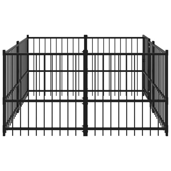 vidaXL Outdoor Dog Kennel Steel 3.75 m&sup2;