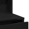 vidaXL LED Dressing Table Set with Drawer Black Oak 140 x 40 x 140 cm