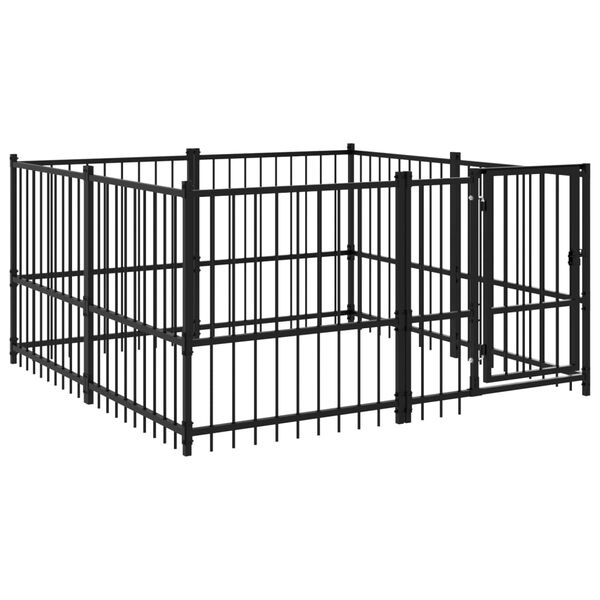 vidaXL Outdoor Dog Kennel Steel 3.75 m&sup2;