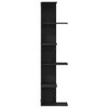 vidaXL Wall Corner Shelf with Shelf Black oak 36.5 x 36.5 x 140 cm