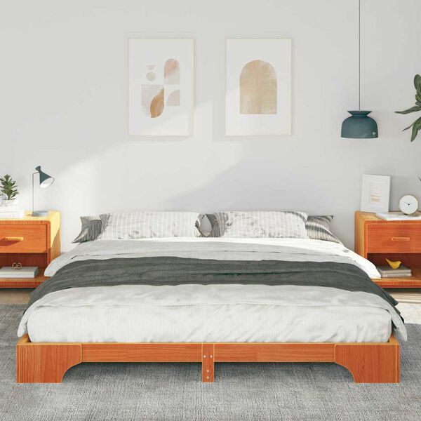 vidaXL Bed Frame Brown 180 x 220 cm Solid Pine Wood