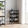 vidaXL Kitchen Trolley Black Oak 53 x 20 x 76 cm Engineered Wood