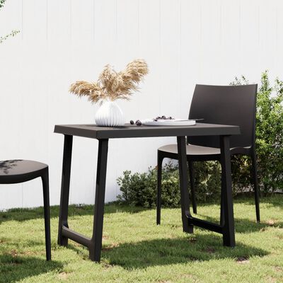 vidaXL Camping Table Anthracite 79x56x64 cm PP Wooden Look