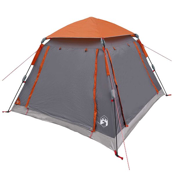 vidaXL Instant Tent Folding Grey and Orange 205 x 205 x 143 cm Steel