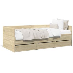 vidaXL Daybed with Drawers without Mattress Sonoma Oak 100x200 cm