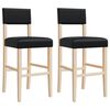 vidaXL Bar Chairs 2 pcs Solid Wood Rubber and Faux Leather