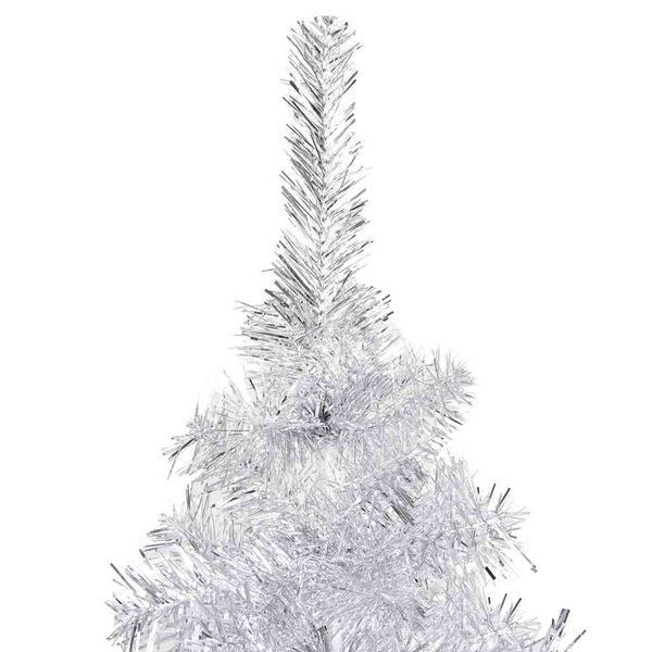 vidaXL Artificial Pre-lit Christmas Tree with Ball Set Silver 240 cm PET