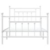 vidaXL Metal Bed Frame without Mattress with Footboard White 100x190cm
