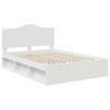 vidaXL Bed Frame with Headboard White 140 x 190 cm Solid Pine Wood