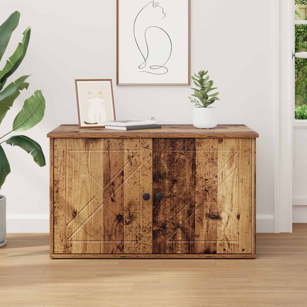 vidaXL Cat House Old Wood 85 x 55 x 50 cm Engineered Wood