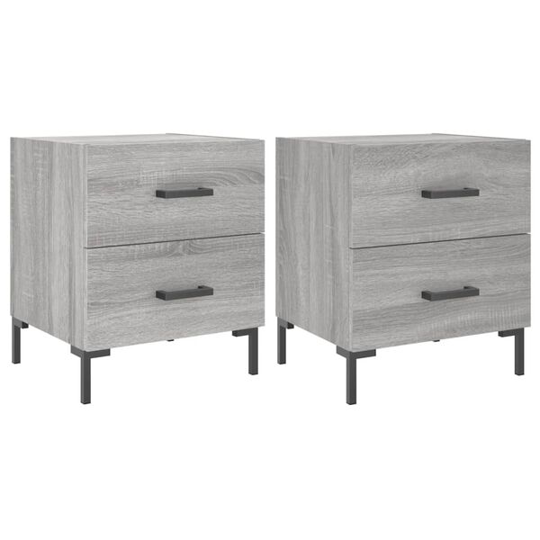 vidaXL Bedside Cabinets 2 pcs Grey Sonoma 40x35x47.5 cm Engineered Wood