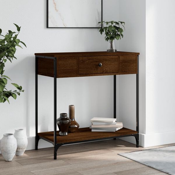 vidaXL Console Table Brown Oak 75x34.5x75 cm Engineered Wood