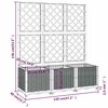 vidaXL Garden Planter with Trellis Blue Grey 120x40x136 cm PP