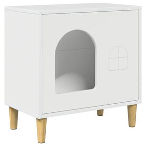 vidaXL Cat House Gloss White 51 x 30 x 52 cm Engineered Wood