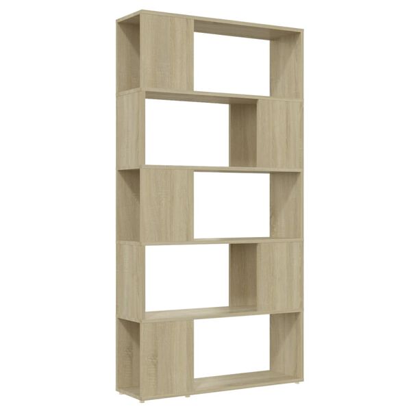 vidaXL Book Cabinet Room Divider Sonoma Oak 80x24x155 cm Engineered Wood