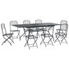 vidaXL Garden Dining Set 9 pcs Anthracite 212 x 90 x 76 cm