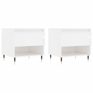 vidaXL Coffee Tables 2 pcs High Gloss White 50x46x50cm Engineered Wood