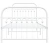 vidaXL Metal Bed Frame without Mattress with Footboard White 90x200cm