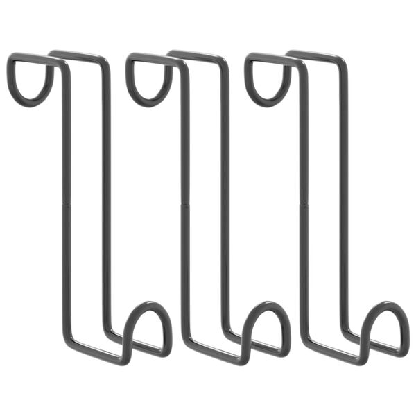 vidaXL Bridle Hangers 3 pcs Black Steel
