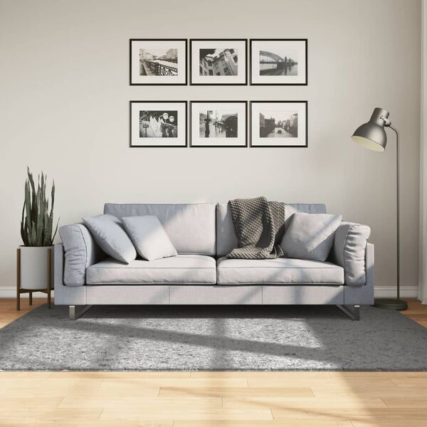 vidaXL Shaggy Rug PAMPLONA High Pile Modern Grey 140x200 cm