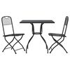 vidaXL 3 Piece Garden Dining Set Anthracite Metal Mesh