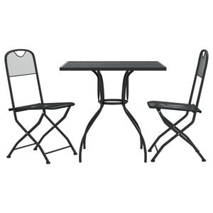 vidaXL Garden Dining Set | Anthracite | Expanded metal mesh | Compact | Foldable