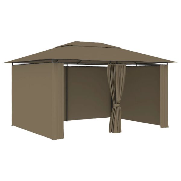 vidaXL Garden Marquee with Curtains 4x3 m Taupe 180 g/m²