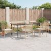 vidaXL 7 Piece Garden Dining Set with Cushions Beige Poly Rattan