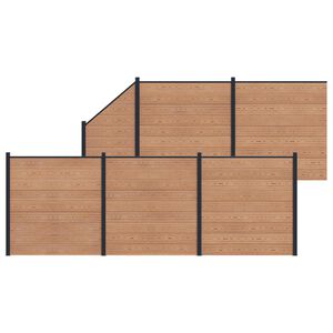 vidaXL Fence Panel 6 pcs WPC and Aluminium Brown