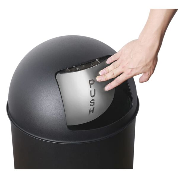 Practo Home Waste Bin Retro 50 L Matt Black