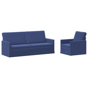 vidaXL Sofa Set 2 pcs Police Blue Velvet