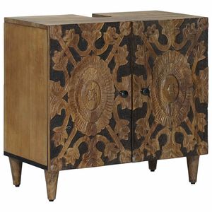 vidaXL Bathroom Sink Cabinet Brown 62 x 33 x 58 cm Solid Mango Wood