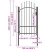 vidaXL Garden Gate Woerden Steel 1x1.7 m Black