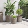 vidaXL Planter Basket with Storage 3 pcs Kubu Grey Kubu Rattan