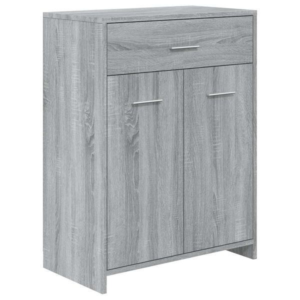 vidaXL Bathroom Cabinet Grey Sonoma 60x33x80 cm Engineered Wood