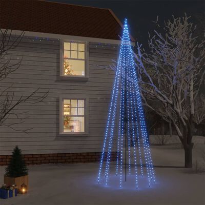 vidaXL Christmas Tree with Spike Blue 732 LEDs 500 cm