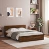 vidaXL Bed Frame with LED without Mattress Brown Oak 160x200 cm