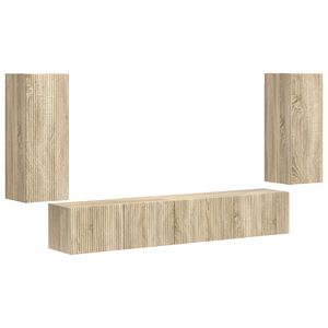 vidaXL TV Cabinet Set 4 pcs Sonoma Oak Engineered Wood