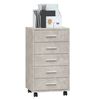 vidaXL Drawer Cabinet with Castors Concrete Grey Engineered Wood